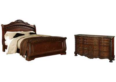 North Shore Queen Sleigh Bed with Dresser,Millennium