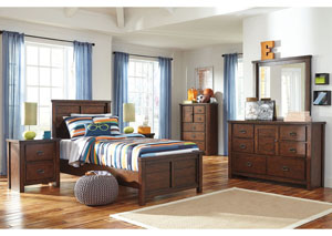 Image for Ladiville Twin Panel Bed, Dresser & Mirror