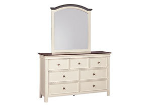 Image for Woodanville White/Brown Bedroom Mirror