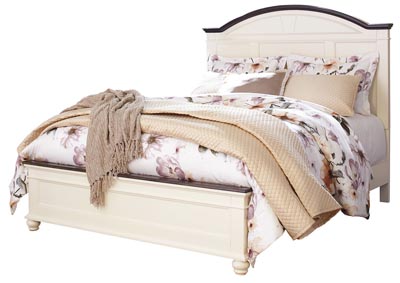 Image for Woodanville White/Brown Queen Panel Bed