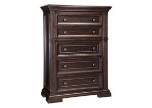 Image for Willenburg Dark Brown Five Drawer Chest
