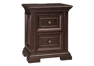Image for Willenburg Dark Brown Two Drawer Nightstand