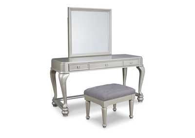 Coralayne Youth Mirrored Vanity with Chair