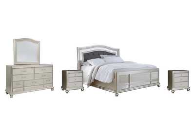 Image for Coralayne California King Panel Bed with Mirrored Dresser and 2 Nightstands