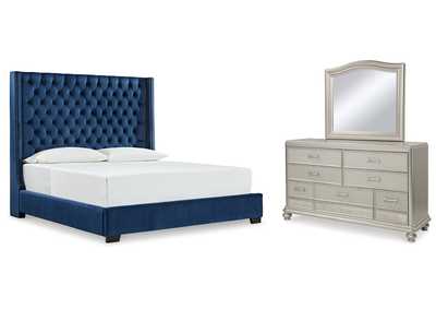Image for Coralayne King Upholstered Bed, Dresser and Mirror