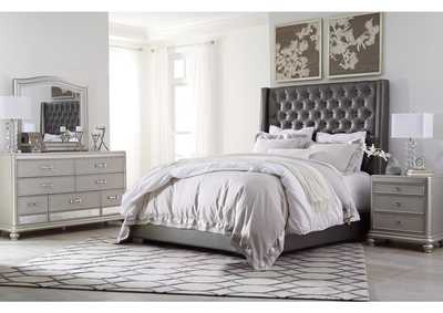 Image for Coralayne King Upholstered Bed with Mirrored Dresser and Nightstand