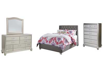 Coralayne Full Upholstered Bed with Mirrored Dresser and Chest,Signature Design By Ashley