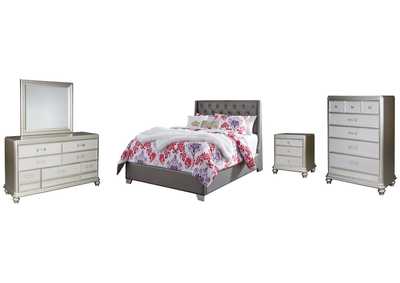 Image for Coralayne Full Upholstered Bed with Mirrored Dresser, Chest and Nightstand