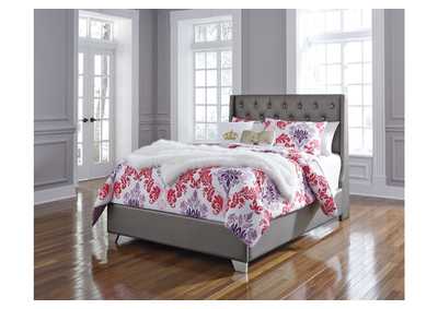 Coralayne Silver Full Upholstered Panel Bed