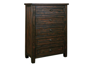Image for Trudell Golden Brown Five Drawer Chest