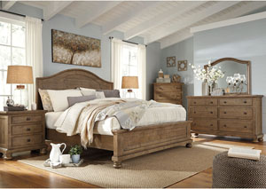 Image for Trishley Light Brown Queen Panel Bed w/Dresser, Mirror and Nightstand