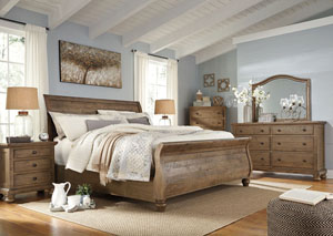 Image for Trishley Light Brown Queen Sleigh Bed w/Dresser, Mirror and Nightstand