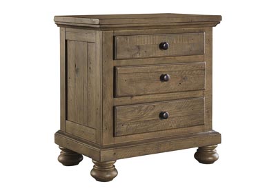 Image for Trishley Light Brown Three Drawer Nightstand