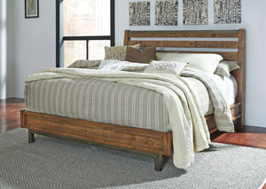 Image for Dondie Warm Brown Queen Sleigh Platform Bed