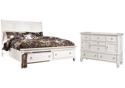 Image for Prentice Queen Sleigh Bed with 2 Storage Drawers with Dresser with Dresser