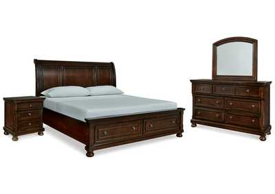 Porter California King Sleigh Bed, Dresser, Mirror and Nightstand
