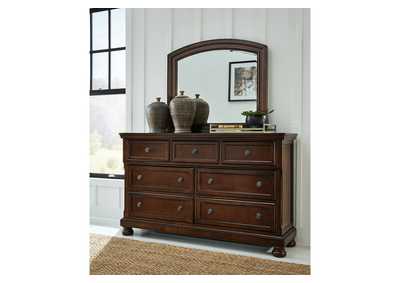 Porter Queen Sleigh Storage Bed, Dresser, Mirror and Nightstand,Millennium