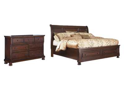 Porter King Sleigh Bed with Dresser,Millennium