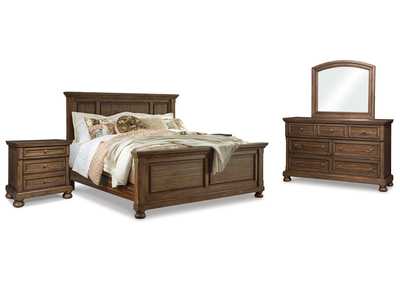 Image for Flynnter King Panel Bed with Mirrored Dresser and 2 Nightstands