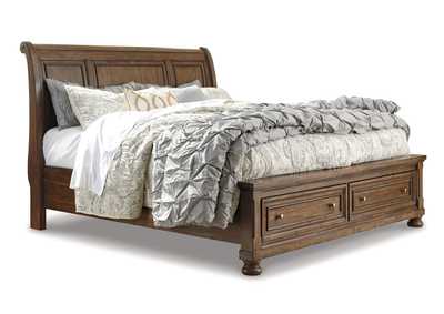 Flynnter Medium Brown Queen Sleigh Storage Bed,Direct To Consumer Express
