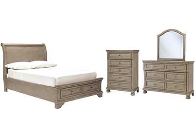 Image for Lettner Full Sleigh Bed with Mirrored Dresser and Chest