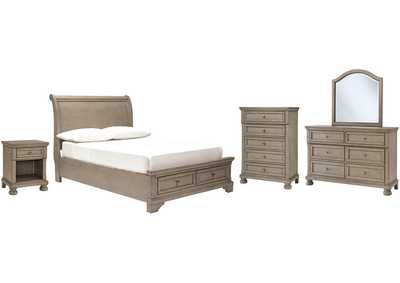 Image for Lettner Full Sleigh Bed with Mirrored Dresser, Chest and Nightstand