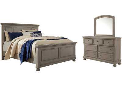 Image for Lettner Queen Panel Bed with Mirrored Dresser