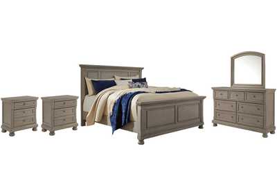 Lettner California King Panel Bed with Mirrored Dresser and 2 Nightstands,Signature Design By Ashley