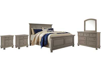 Lettner King Panel Bed with Mirrored Dresser and 2 Nightstands,Signature Design By Ashley