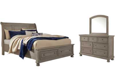 Image for Lettner California King Sleigh Bed with Mirrored Dresser