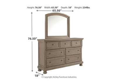 Lettner California King Panel Bed with Mirrored Dresser,Signature Design By Ashley