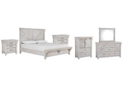 Image for Brashland California King Panel Bed with Mirrored Dresser, Chest and 2 Nightstands