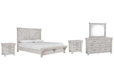 Image for Brashland California King Panel Bed with Mirrored Dresser and 2 Nightstands