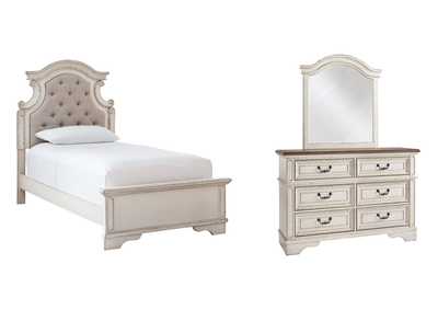 Image for Realyn Twin Panel Bed with Mirrored Dresser