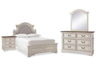 Realyn Full Panel Bed, Dresser, Mirror and Nightstand