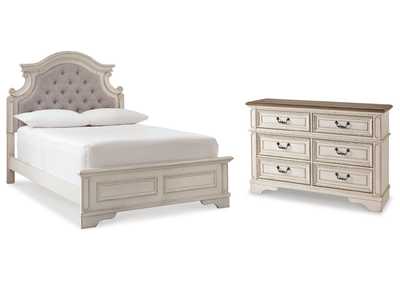 Realyn Full Upholstered Panel Bed with Dresser
