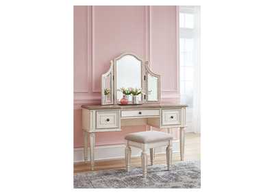 Realyn Vanity and Mirror with Stool,Signature Design By Ashley