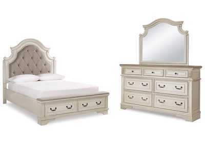 Image for Realyn Queen Upholstered Bed with Mirrored Dresser
