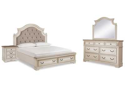 Image for Realyn King Upholstered Panel Bed, Dresser, Mirror and Nightstand
