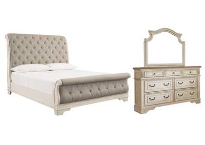Realyn California King Sleigh Bed with Mirrored Dresser,Signature Design By Ashley