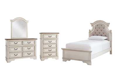 Realyn Twin Panel Bed with Mirrored Dresser and Chest,Signature Design By Ashley