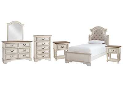 Image for Realyn Twin Panel Bed with Mirrored Dresser, Chest and 2 Nightstands