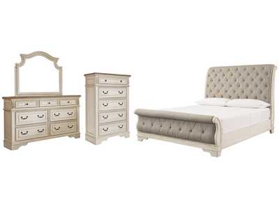 Image for Realyn California King Sleigh Bed with Mirrored Dresser and Chest