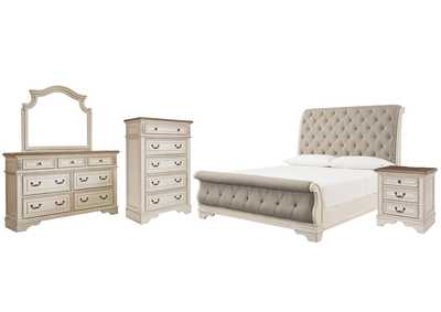 Image for Realyn Queen Sleigh Bed with Mirrored Dresser, Chest and Nightstand