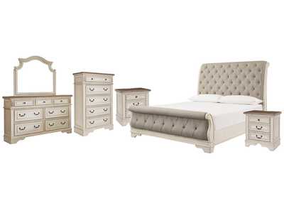 Image for Realyn Queen Sleigh Bed with Mirrored Dresser, Chest and 2 Nightstands