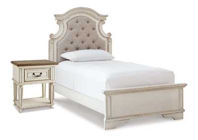 Image for Realyn Twin Upholstered Panel Bed and Nightstand