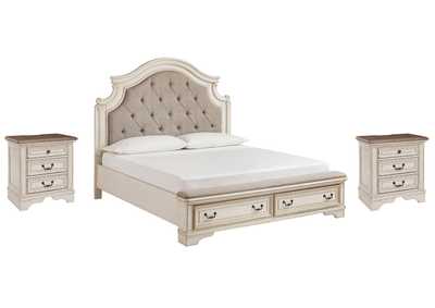 Realyn California King Upholstered Bed with 2 Nightstands,Signature Design By Ashley