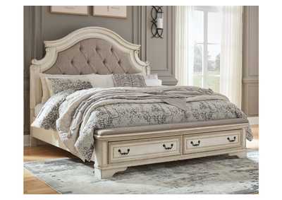 Realyn Queen Upholstery Panel Bed, Dresser, Mirror and Nightstand,Signature Design By Ashley