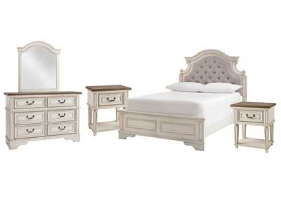 Image for Realyn Full Panel Bed with Mirrored Dresser and 2 Nightstands