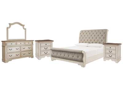 Realyn Queen Sleigh Bed with Mirrored Dresser and 2 Nightstands,Signature Design By Ashley